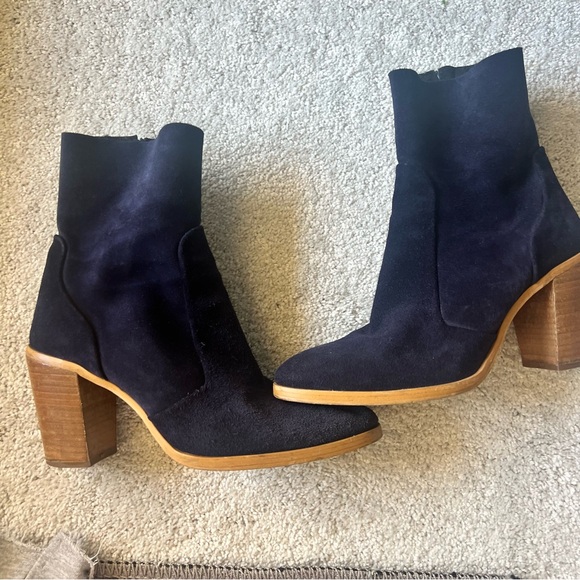 Topshop Shoes - Stylish Women's Blue Suede‎ Boots by TopShop.